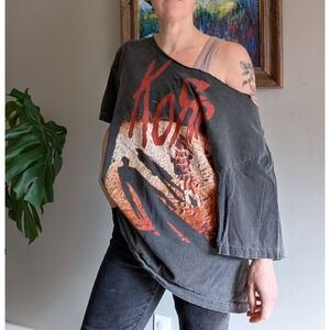 Korn 30th Anniversary Tour Heavyweight Black T Shirt Cut Neck Band XL Grunge
